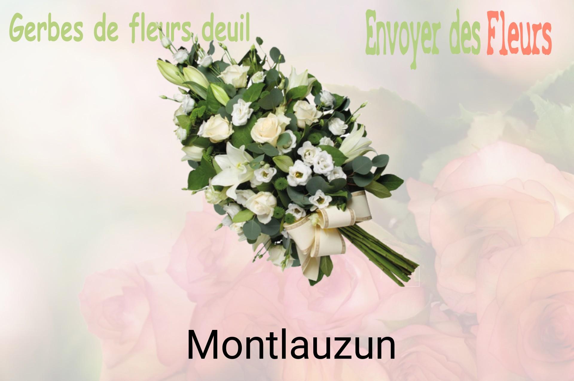 Gerbe de fleurs de deuil livrée à Montlauzun